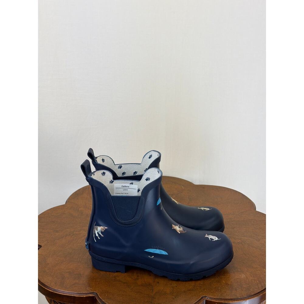 NIB Galleria Chelsea Rain Boots Navy Cat / Dog Rainboots #0595 SZ 11 - Picture 5 of 8
